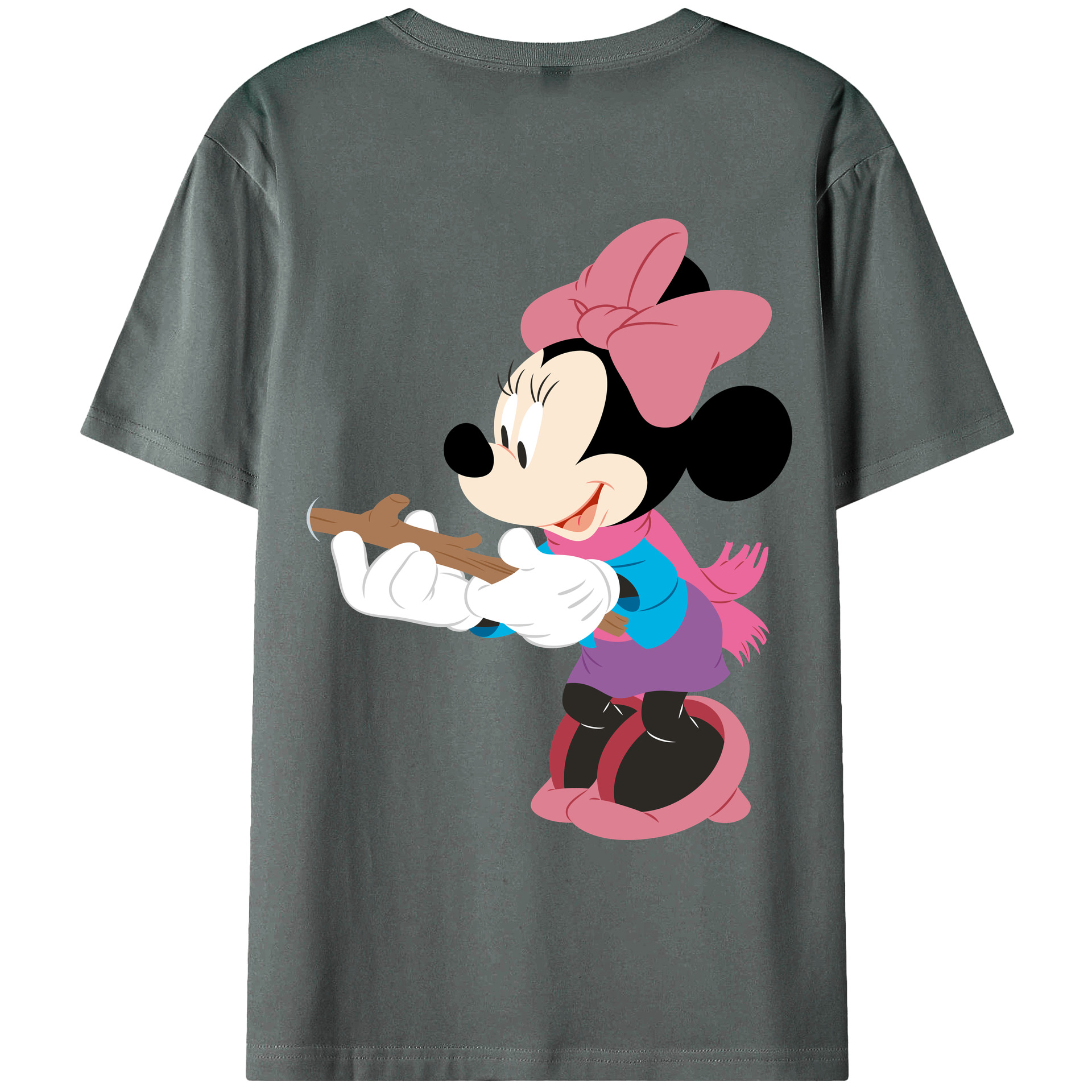 ミッキーマウス Mickey Mouse 綿100％ メンズ半袖Tシャツ（バックプリント） 通気性